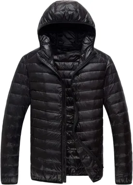 Bubble Jacket For Men With Hood Light Padded Packable Puffer Jacket Hooded Zip Up Lightweight Quilted Down Coat