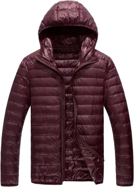Bubble Jacket For Men With Hood Light Padded Packable Puffer Jacket Hooded Zip Up Lightweight Quilted Down Coat