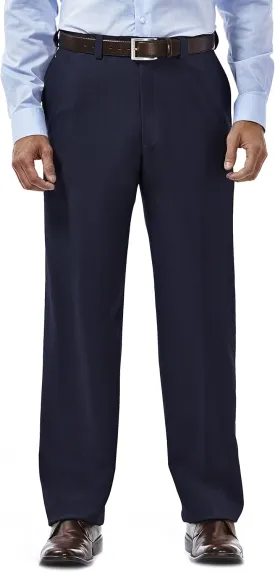 Haggar Men's E Clo Repreve Stria Classic Fit Flat Front Dress Pant
