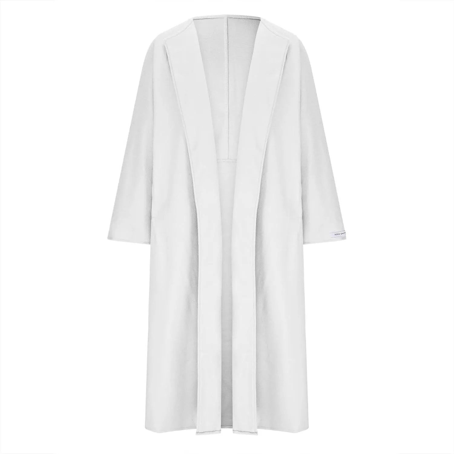 HGps8w Women's Collarless Wool Blend Trench Coat - Elegant Open Front Peacoat Cardigan Winter Jacket Overcoats with Pockets