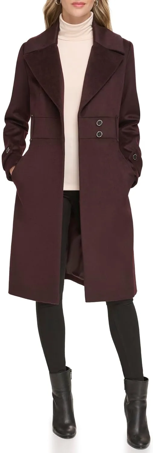 Kenneth Cole Women's Solid Wool Blend Trench Coat