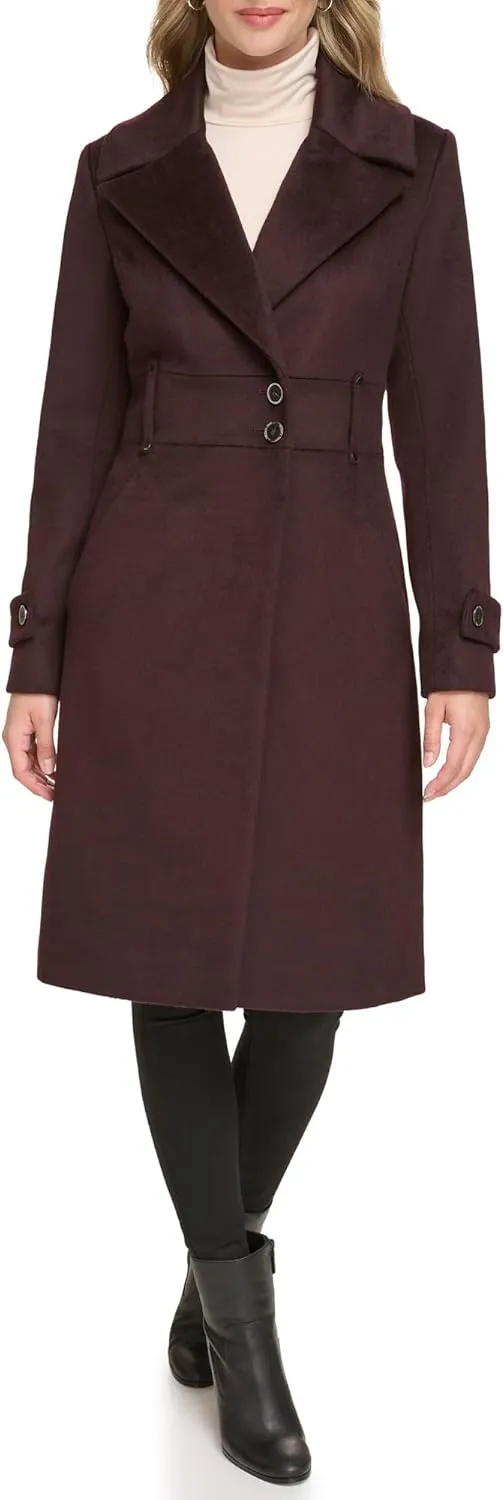 Kenneth Cole Women's Solid Wool Blend Trench Coat