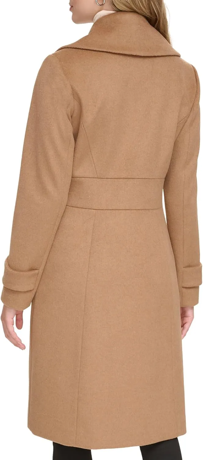 Kenneth Cole Women's Solid Wool Blend Trench Coat