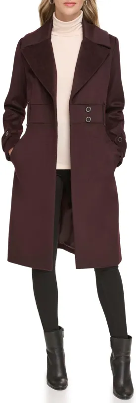 Kenneth Cole Women's Solid Wool Blend Trench Coat