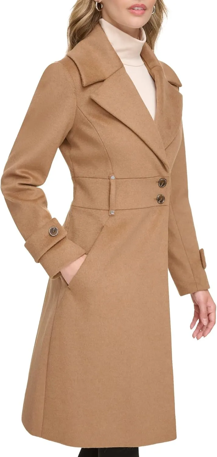 Kenneth Cole Women's Solid Wool Blend Trench Coat