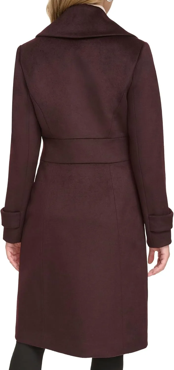 Kenneth Cole Women's Solid Wool Blend Trench Coat