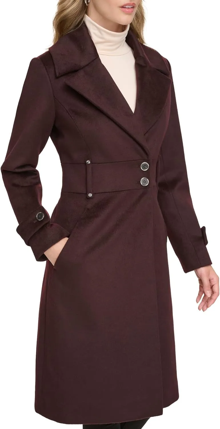 Kenneth Cole Women's Solid Wool Blend Trench Coat