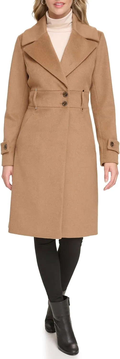 Kenneth Cole Women's Solid Wool Blend Trench Coat