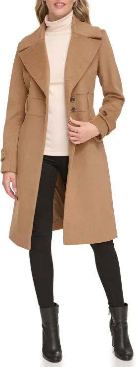 Kenneth Cole Women's Solid Wool Blend Trench Coat