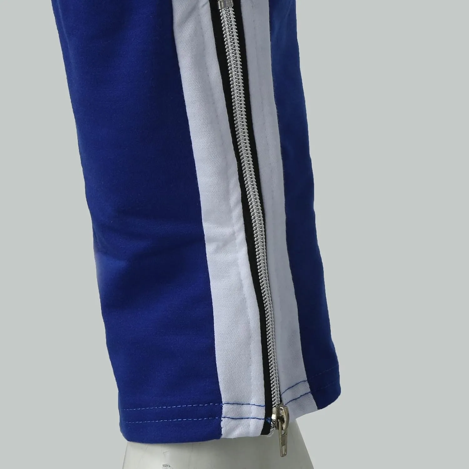 Mens Stripe Track Pants Skinny Fit Stretch Elastic Waist Ankle Zipper Joggers Workout Active Pants Streetwear