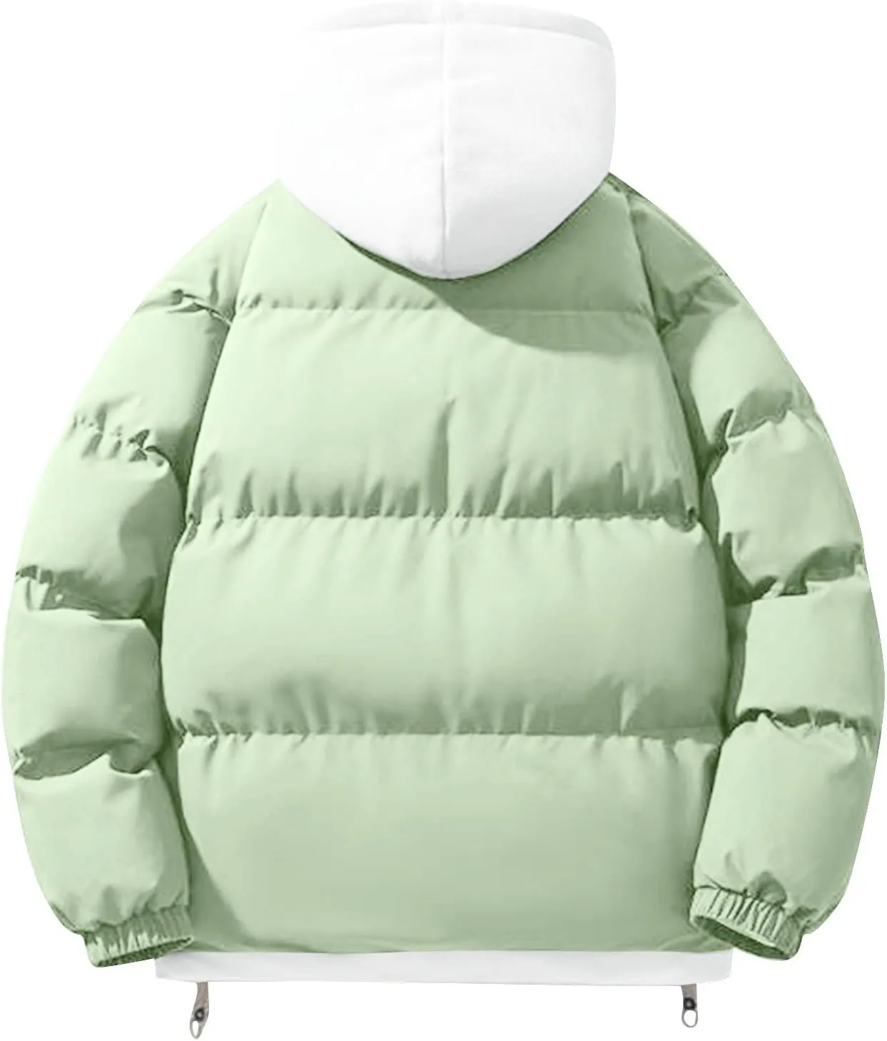 Men's Winter Coat Long Sleeve Zip Up Puffer Jackets Cold Proof Padded Warm Teen Boys Fashion Comfy Parka Coat