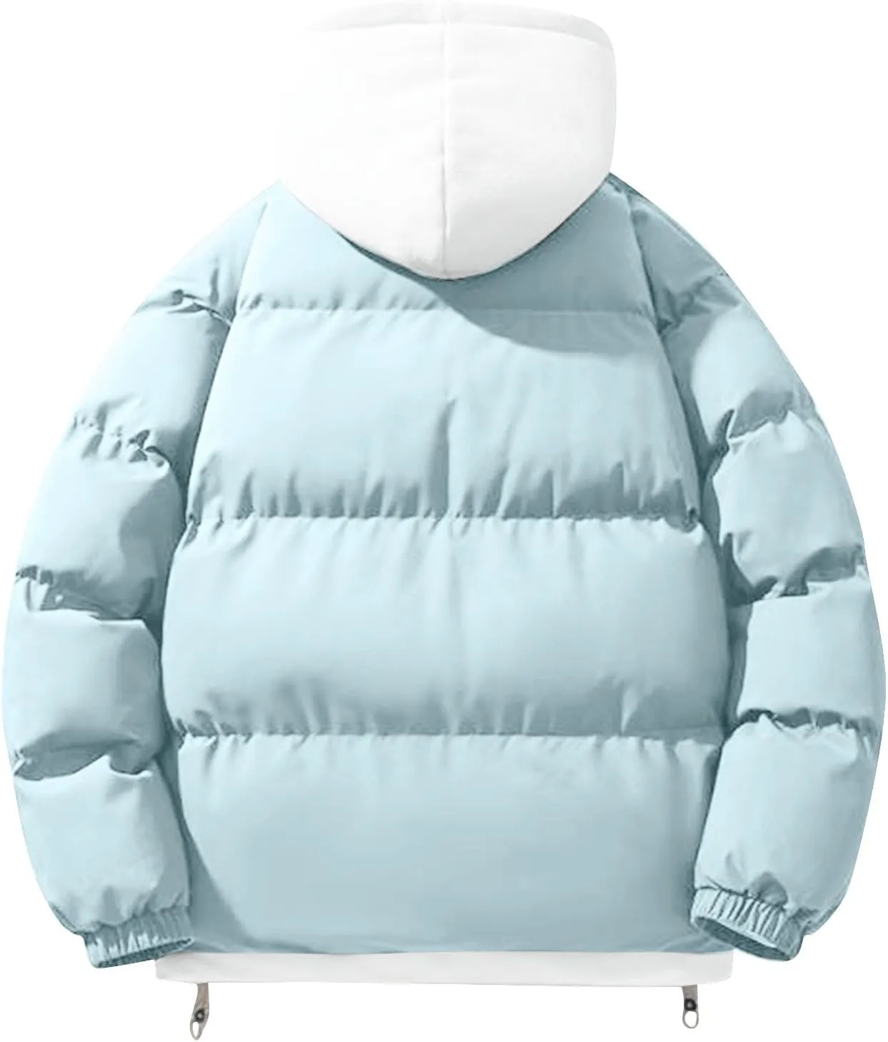 Men's Winter Coat Long Sleeve Zip Up Puffer Jackets Cold Proof Padded Warm Teen Boys Fashion Comfy Parka Coat