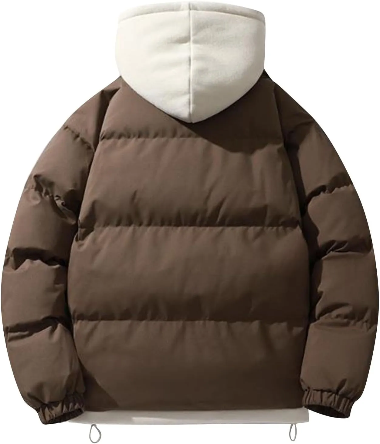 Men's Winter Coat Long Sleeve Zip Up Puffer Jackets Cold Proof Padded Warm Teen Boys Fashion Comfy Parka Coat