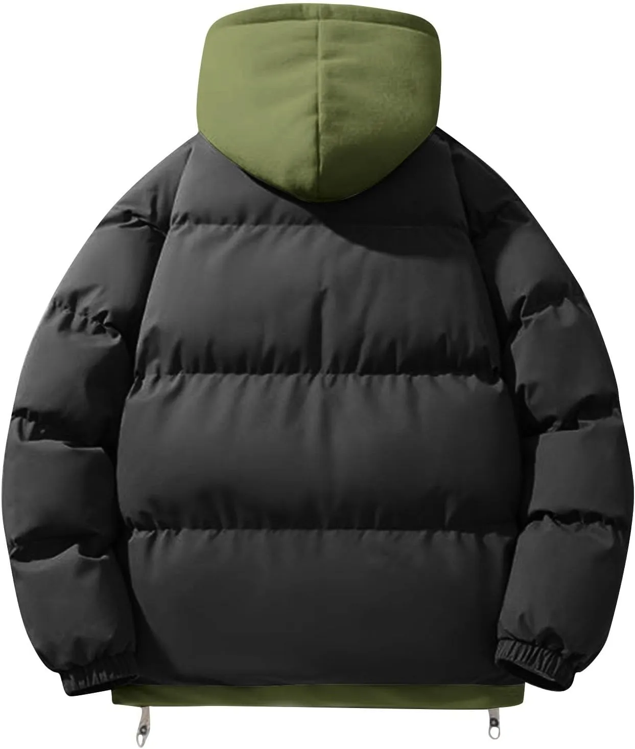 Men's Winter Coat Long Sleeve Zip Up Puffer Jackets Cold Proof Padded Warm Teen Boys Fashion Comfy Parka Coat
