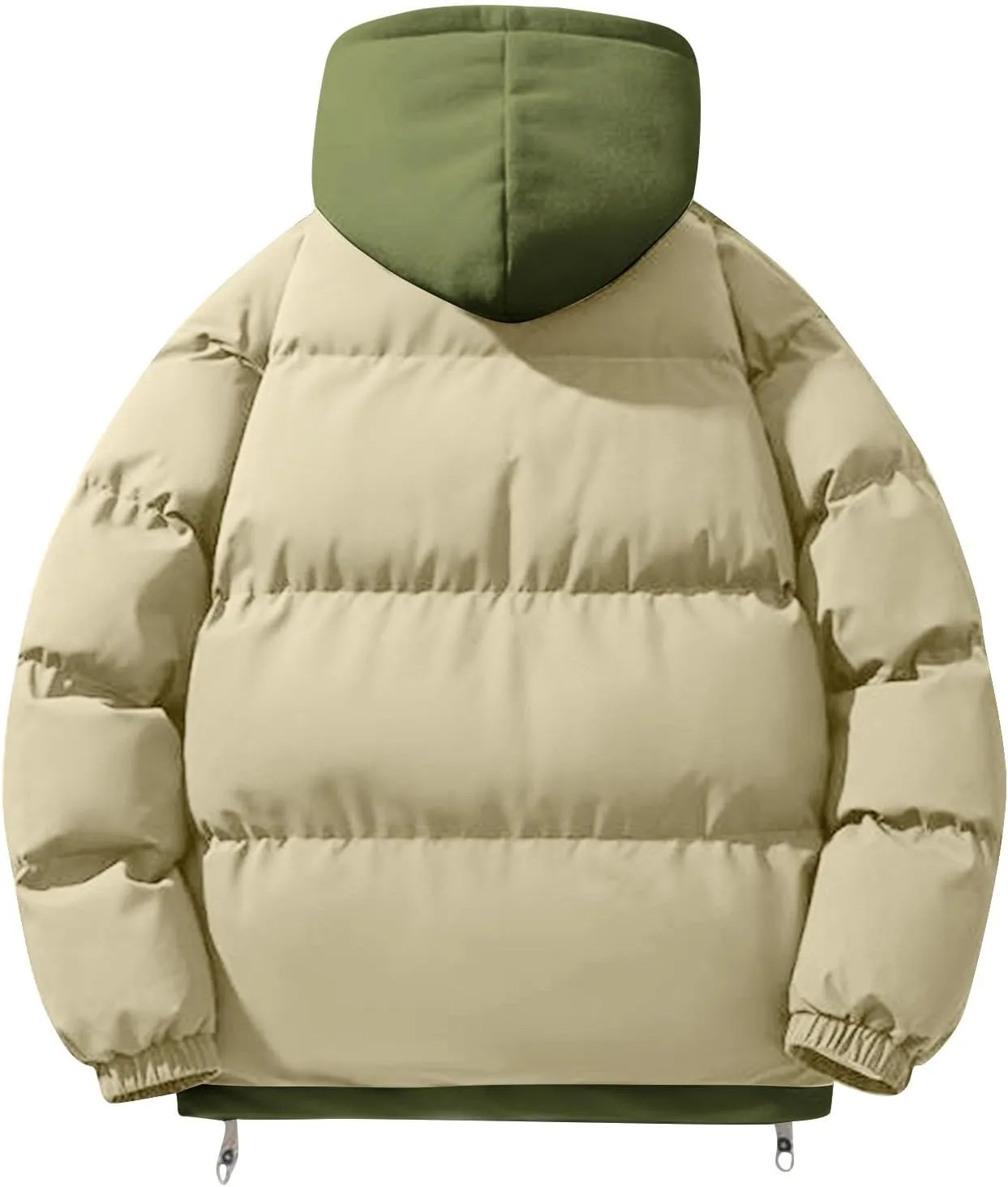 Men's Winter Coat Long Sleeve Zip Up Puffer Jackets Cold Proof Padded Warm Teen Boys Fashion Comfy Parka Coat