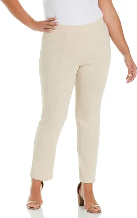 Rafaella Women's Plus Size Dress Pants with Pull-On Waistband, Supreme Stretch, 31" Inseam, Flat Front, Comfort Fit