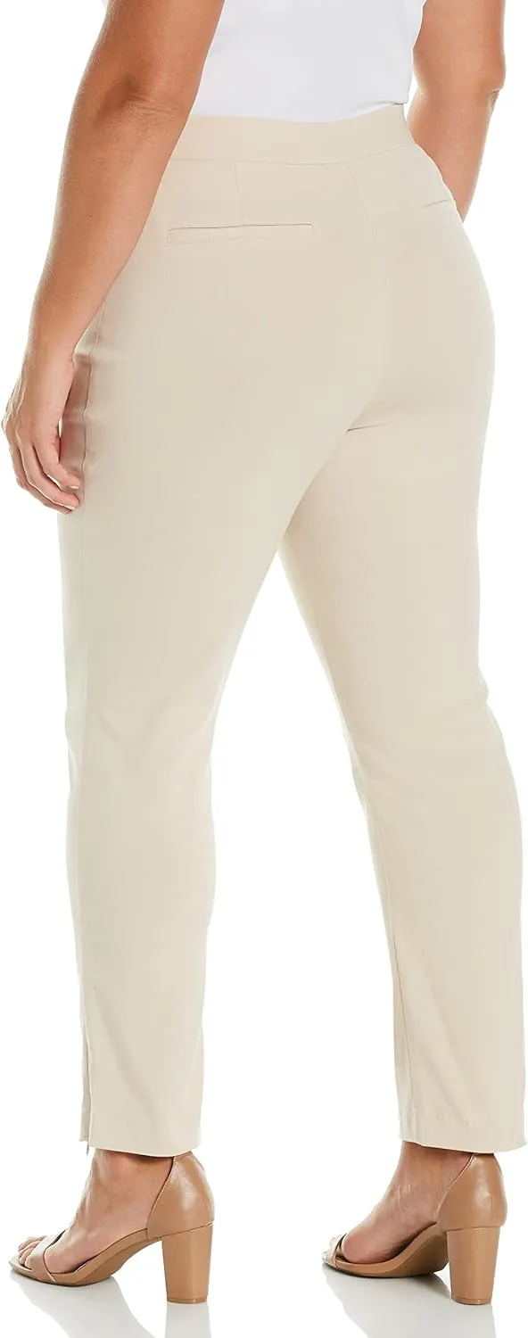 Rafaella Women's Plus Size Dress Pants with Pull-On Waistband, Supreme Stretch, 31" Inseam, Flat Front, Comfort Fit