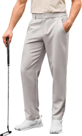 Runcati Mens Golf Pants Stretch Slim Fit Hiking Travel Sweatpants Flat-Front Dress Pants