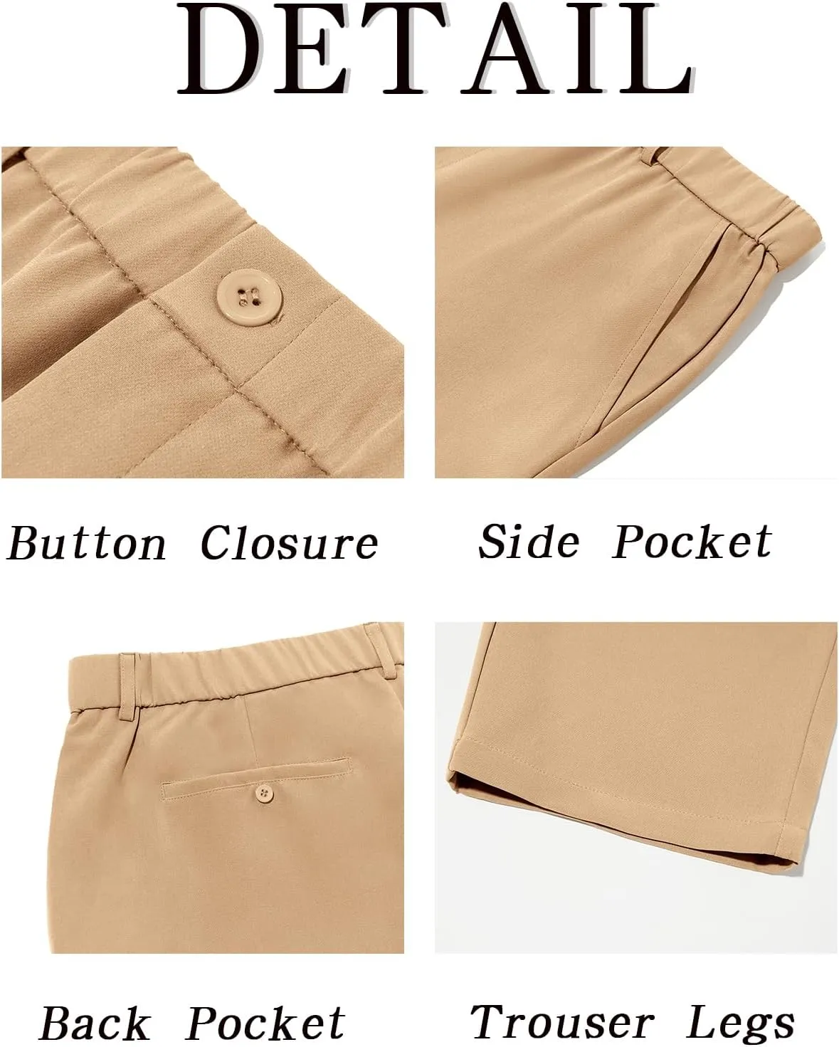 Runcati Mens Golf Pants Stretch Slim Fit Hiking Travel Sweatpants Flat-Front Dress Pants