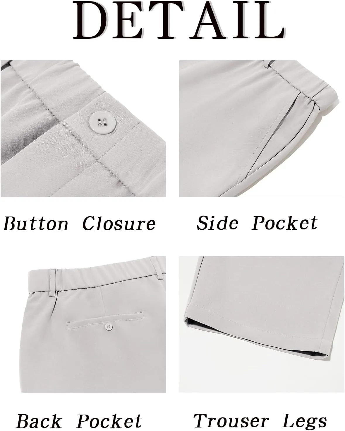 Runcati Mens Golf Pants Stretch Slim Fit Hiking Travel Sweatpants Flat-Front Dress Pants