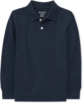 The Children's Place boys Long Sleeve Pique Polo