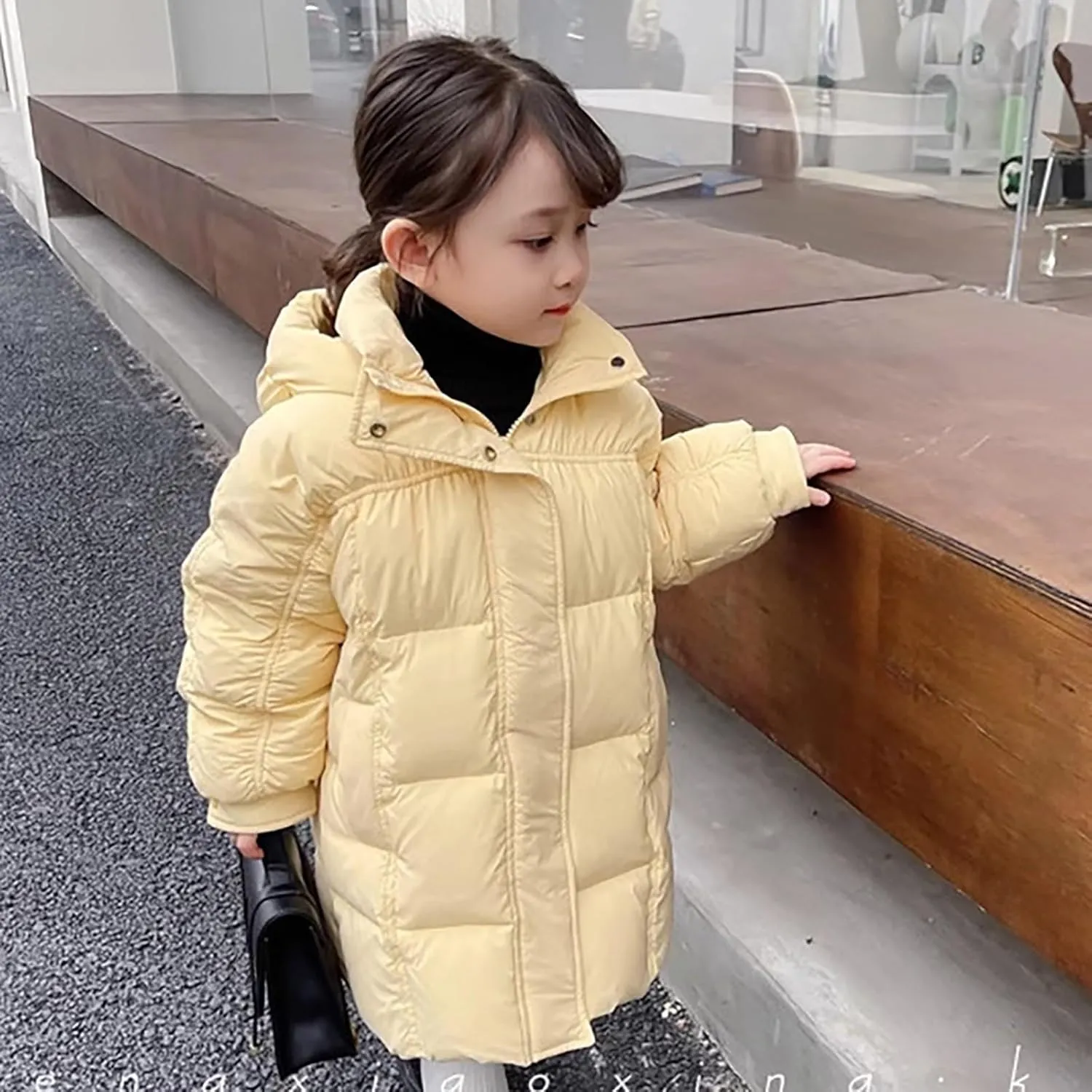 Toddler Baby Boy Girls Down Parka Hooded Winter Coat Spring Puffer Jacket Long Padded Overcoat Down Coat