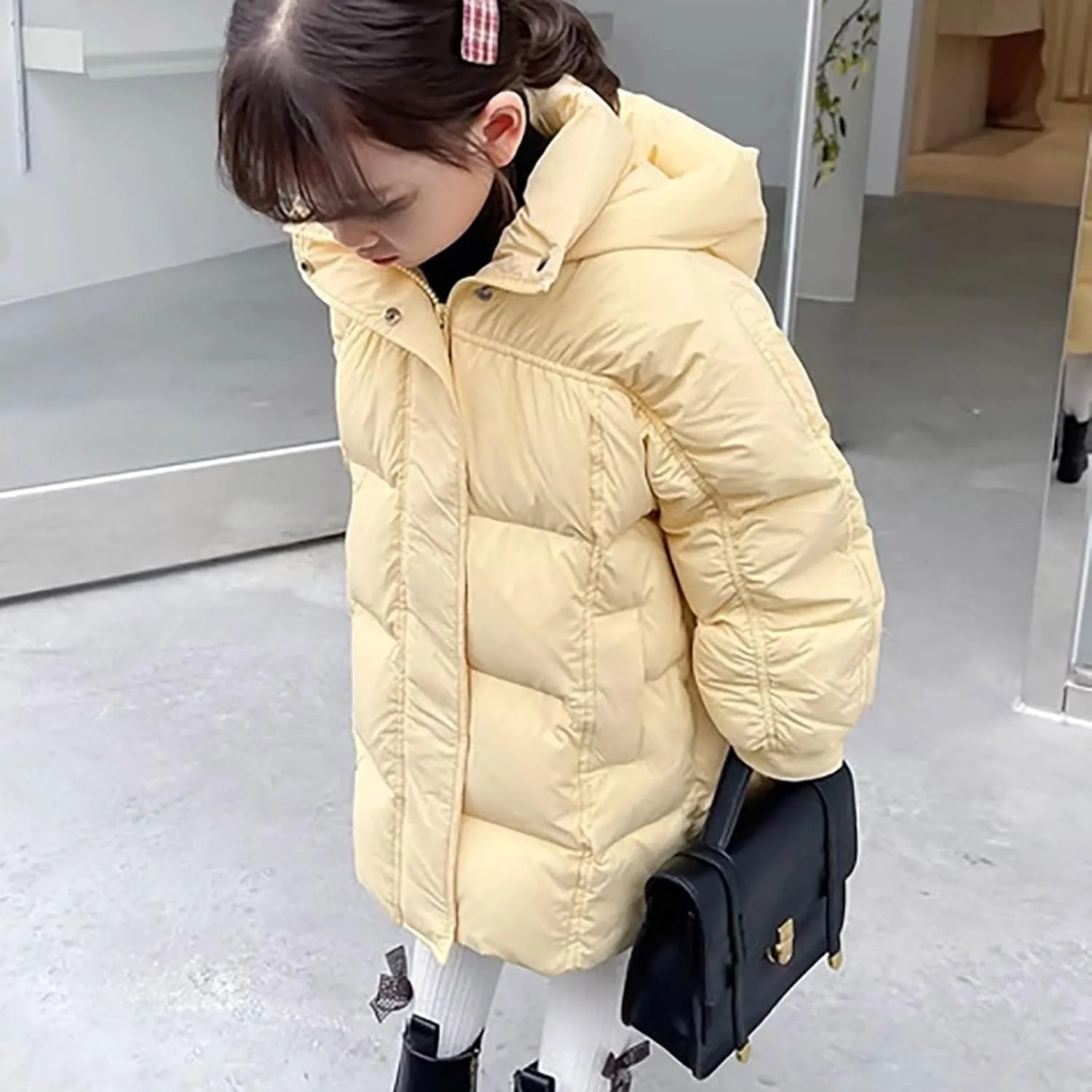 Toddler Baby Boy Girls Down Parka Hooded Winter Coat Spring Puffer Jacket Long Padded Overcoat Down Coat