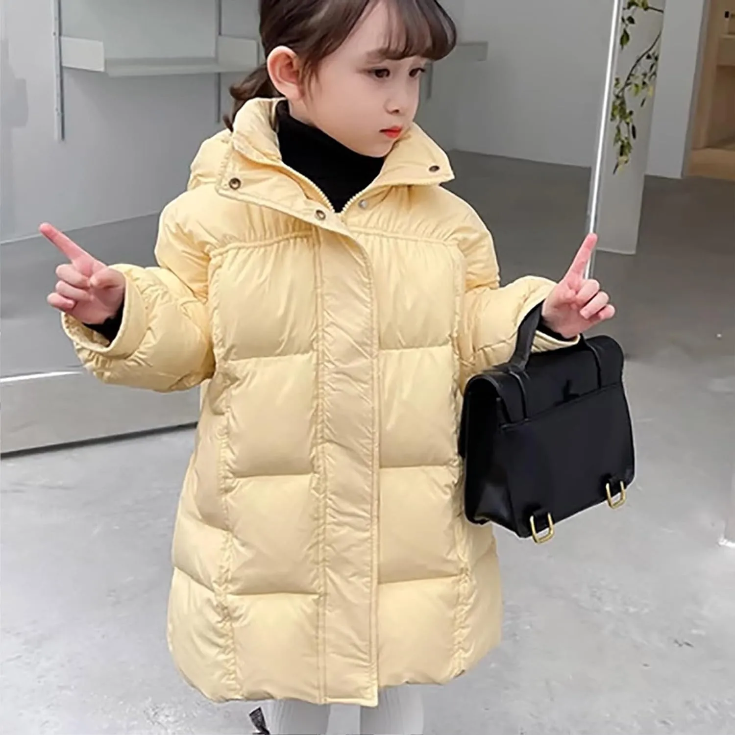 Toddler Baby Boy Girls Down Parka Hooded Winter Coat Spring Puffer Jacket Long Padded Overcoat Down Coat