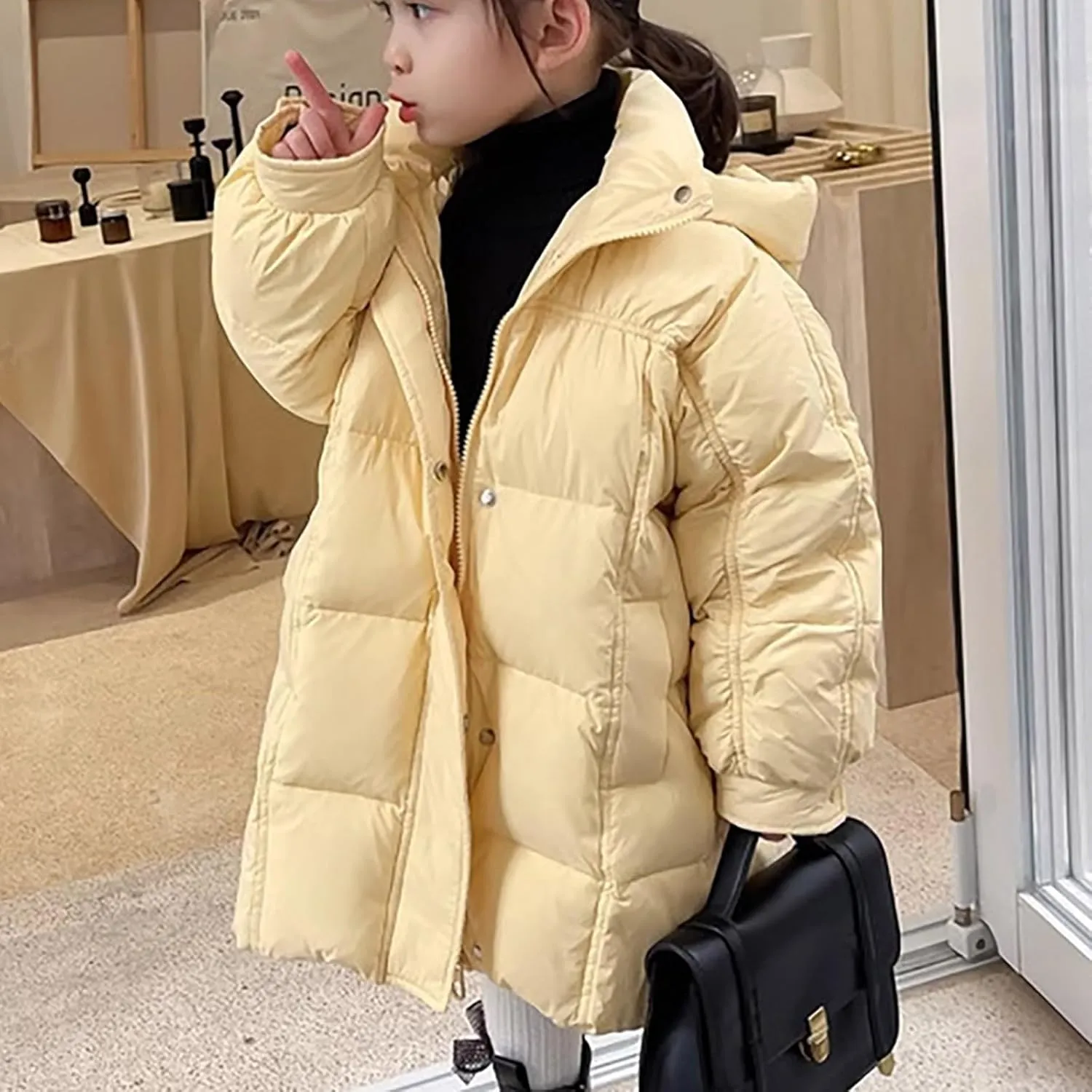 Toddler Baby Boy Girls Down Parka Hooded Winter Coat Spring Puffer Jacket Long Padded Overcoat Down Coat
