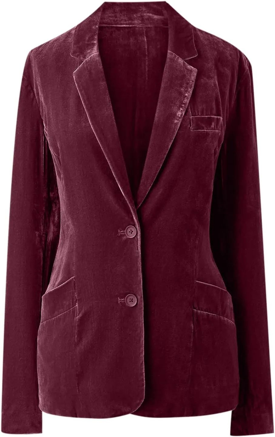 XUNRYAN Velvet Blazers Jackets for Women Evening Dressy Vintage Long Sleeve Cardigans One Button Lapel Trench Coats w Pockets